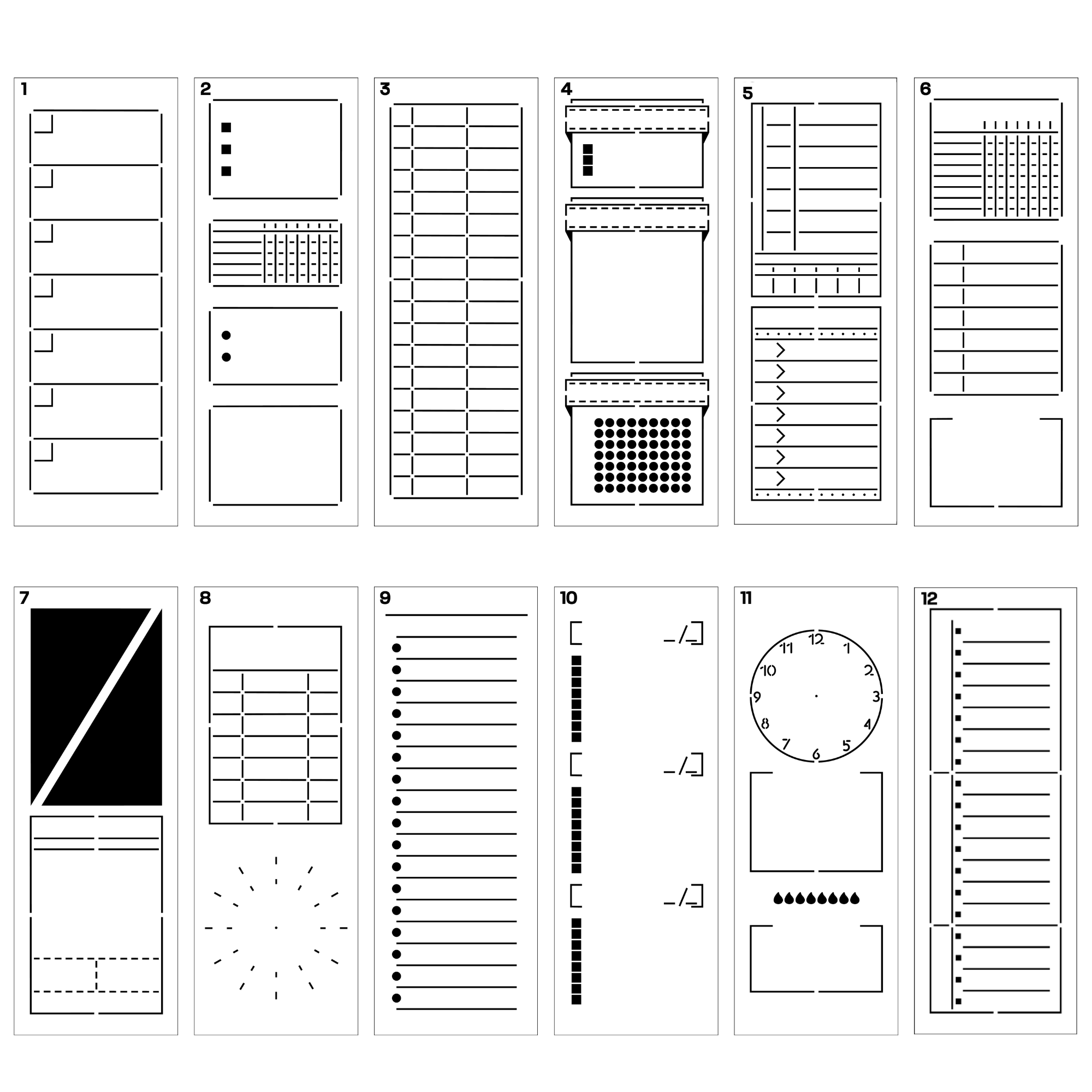 Bookmark Planner Stencils (12 Stencils)