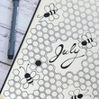 Load image into Gallery viewer, monthly cover page created using honeycomb stencil