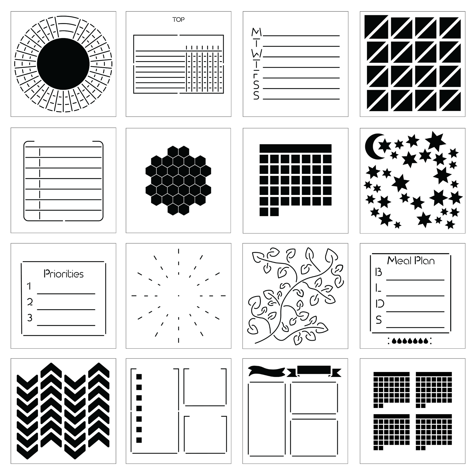 6 stuks journal sjablonen journal accessoires planner stencils set 6 stuks journal sjablonen journal accessoires planner stencils set