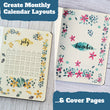 Load image into Gallery viewer, transparent calendar flower stickers for monthly layouts or cover pages