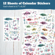 Load image into Gallery viewer, 12 sheets of calendar stickers