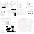 Load image into Gallery viewer, Weekly Planner Layout Journaling Supplies Kit (18 Stencils & 14 Sticker Sheets) - Colorful