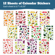 Load image into Gallery viewer, Transparent Monthly Planner Fruit Stickers (12 Sheets)