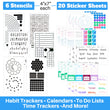 Load image into Gallery viewer, Planner Stickers and Bullet Journal Stencils
