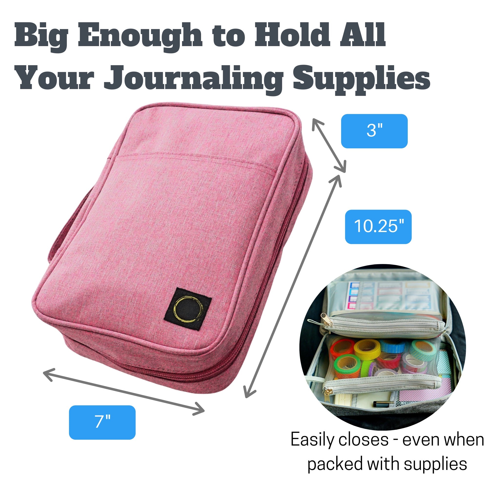 Journal Supplies Storage Case (Medium - Pink) - Bullet Journal