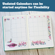 Load image into Gallery viewer, undated calendars can be started anytime for flexibility
