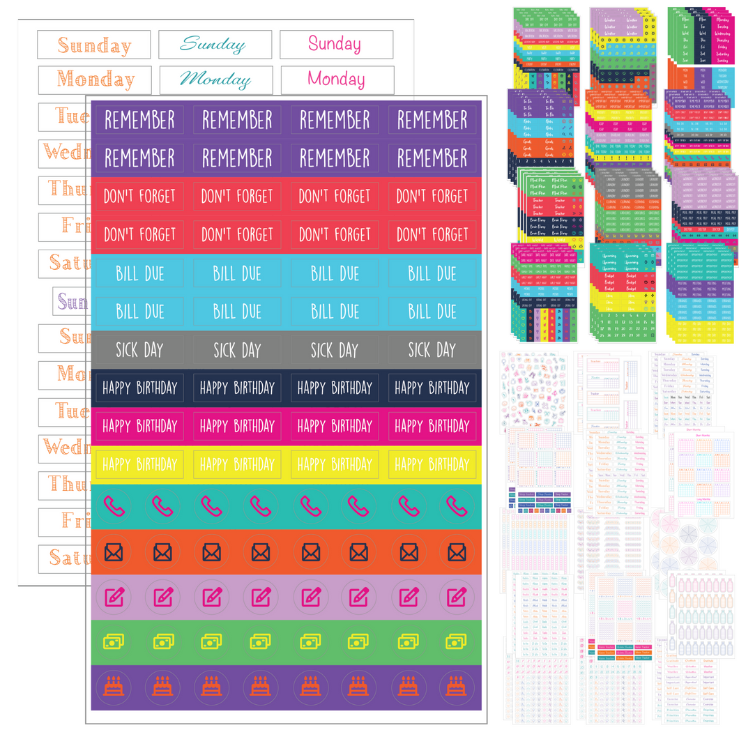 Colorful Planner Stickers - by TCR