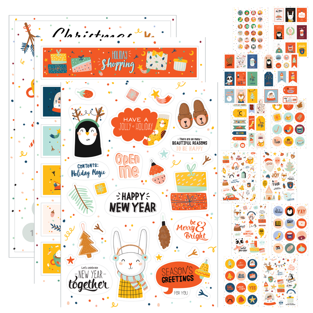 Merry & Bright Christmas Stickers (15 Sheets)